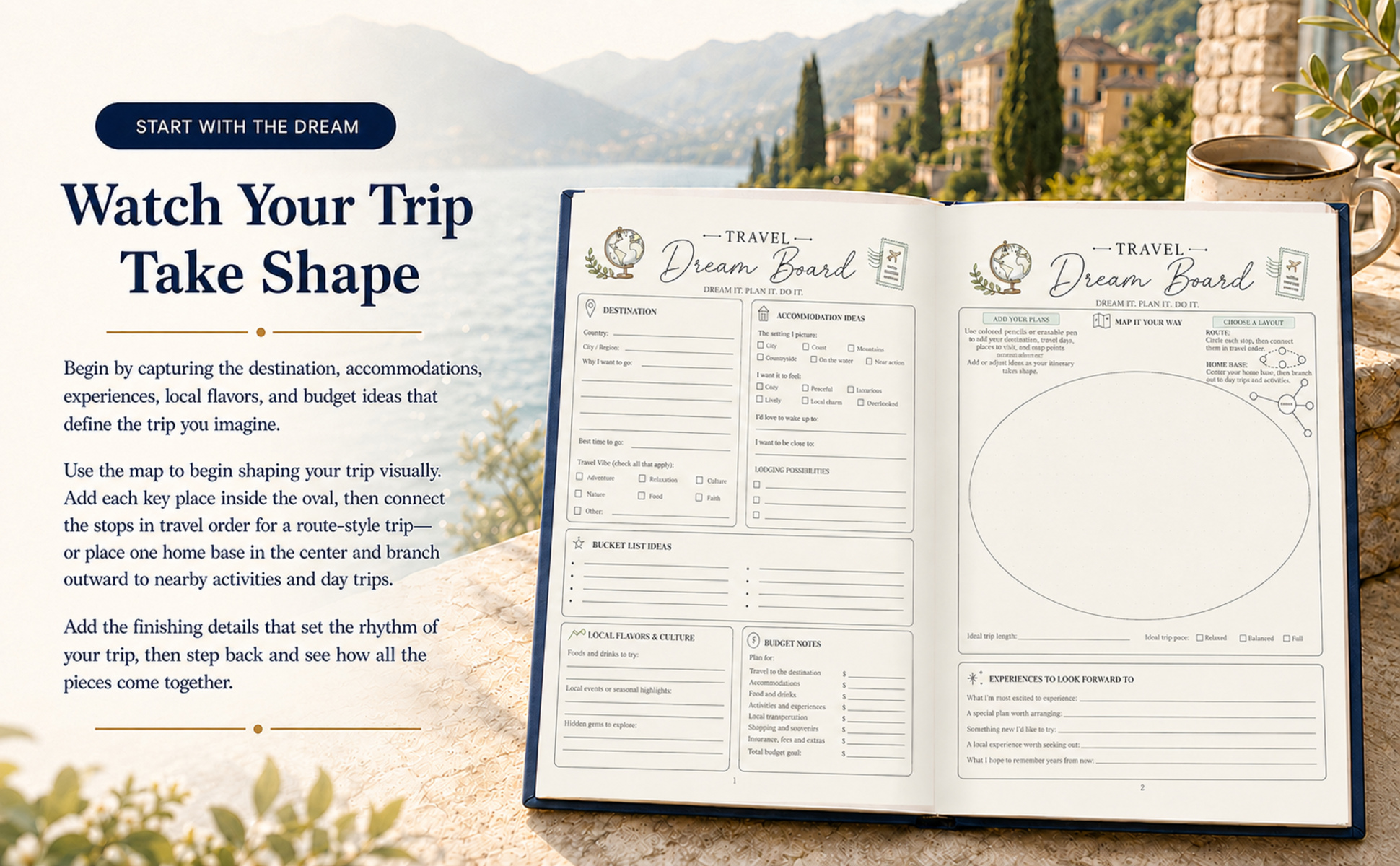 Travel Dream Board dream and map pages