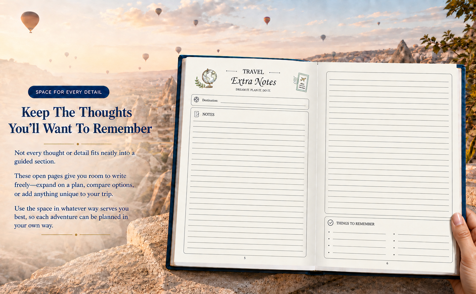 Travel Dream Board extra notes pages